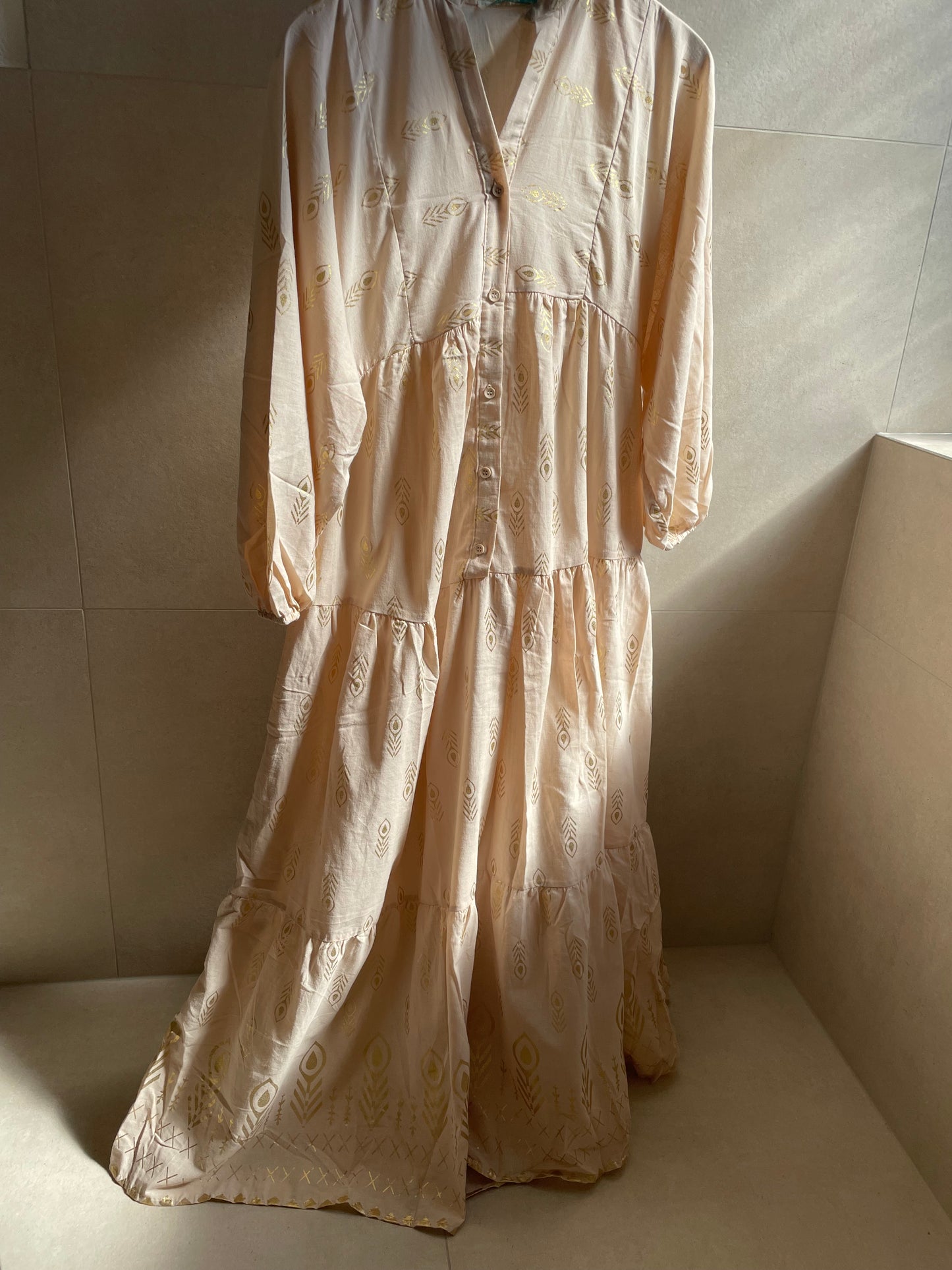 Maxikleid Zephira Beige/Gold