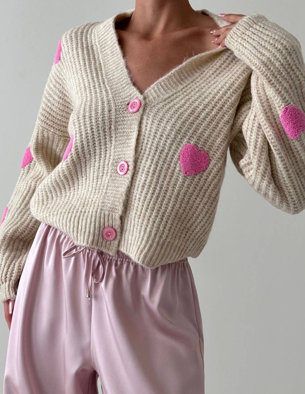 Cardigan „Cutie“ Beige/Pink