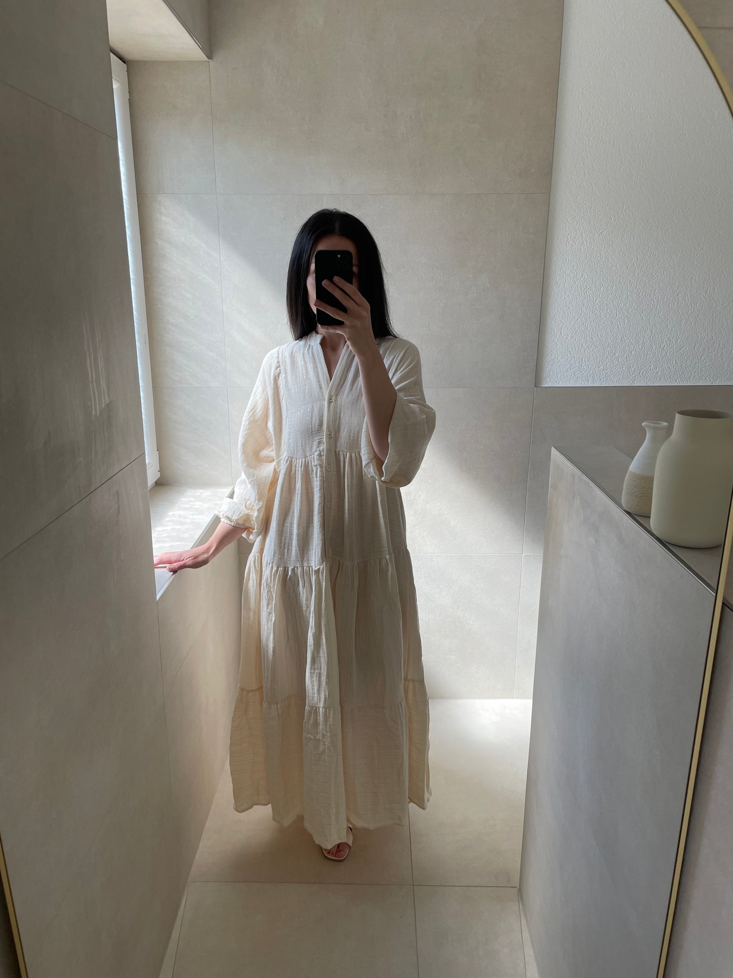Maxikleid Maravelle Creme/Gold