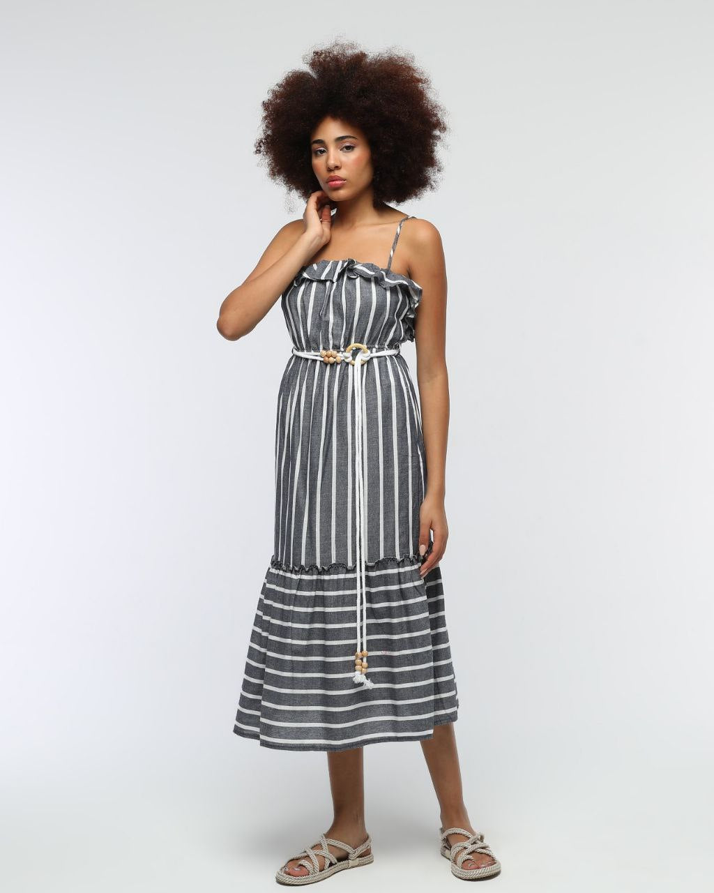 Kleid Marine Leinen