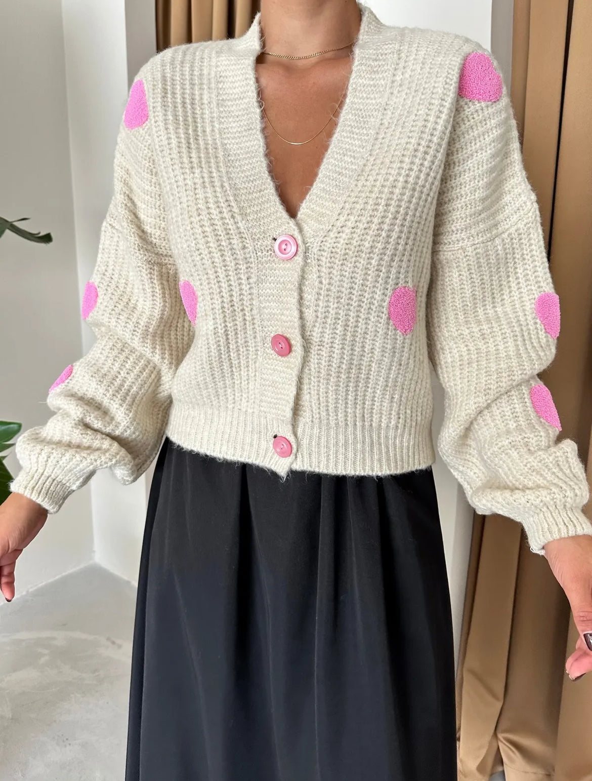 Cardigan „Cutie“ Beige/Pink