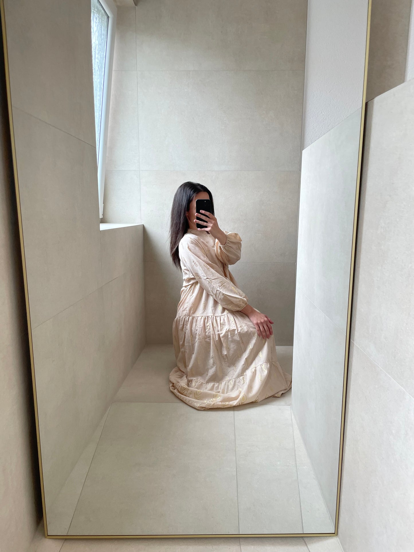 Maxikleid Zephira Beige/Gold