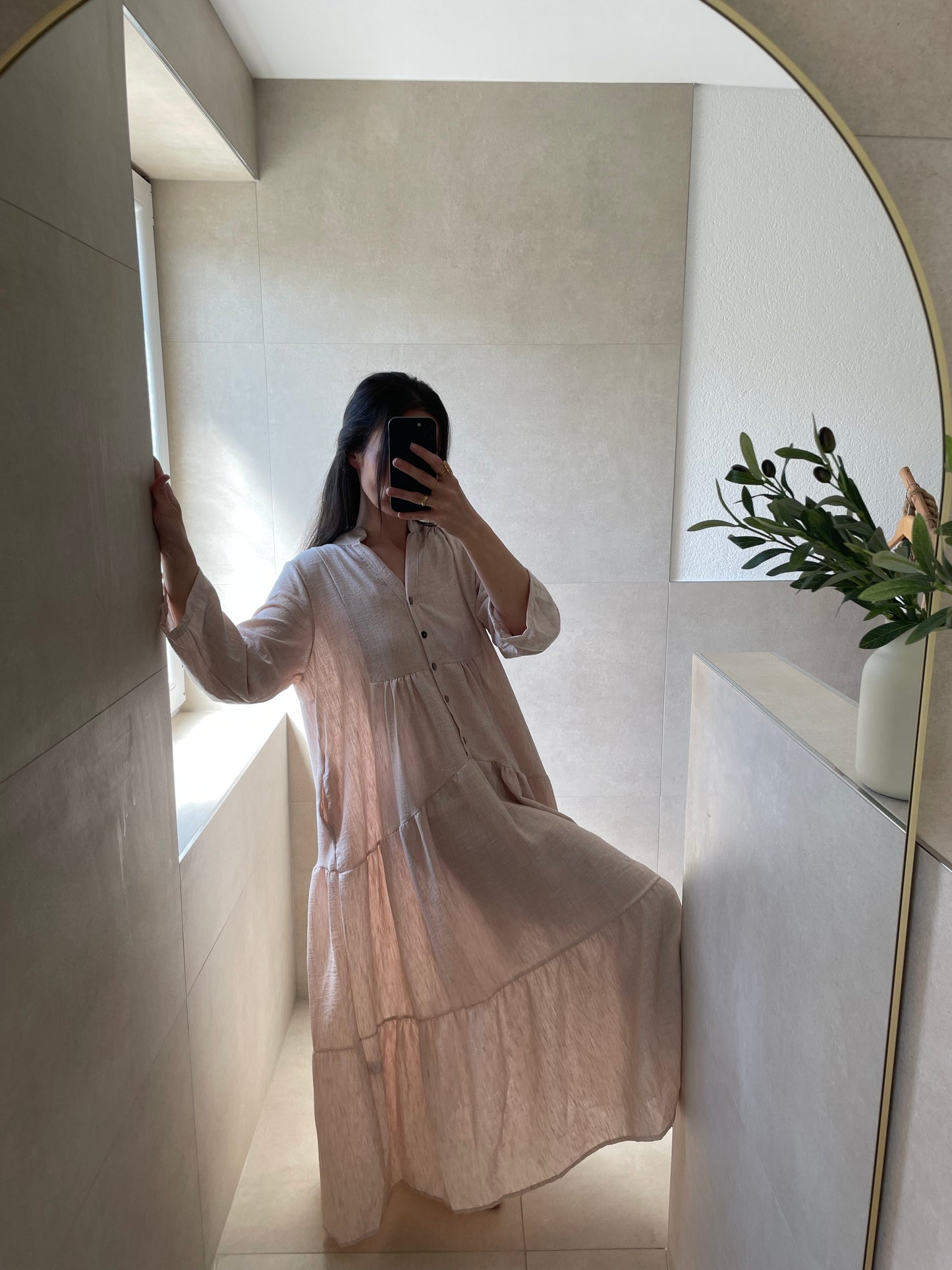 Maxikleid Doreva Beige