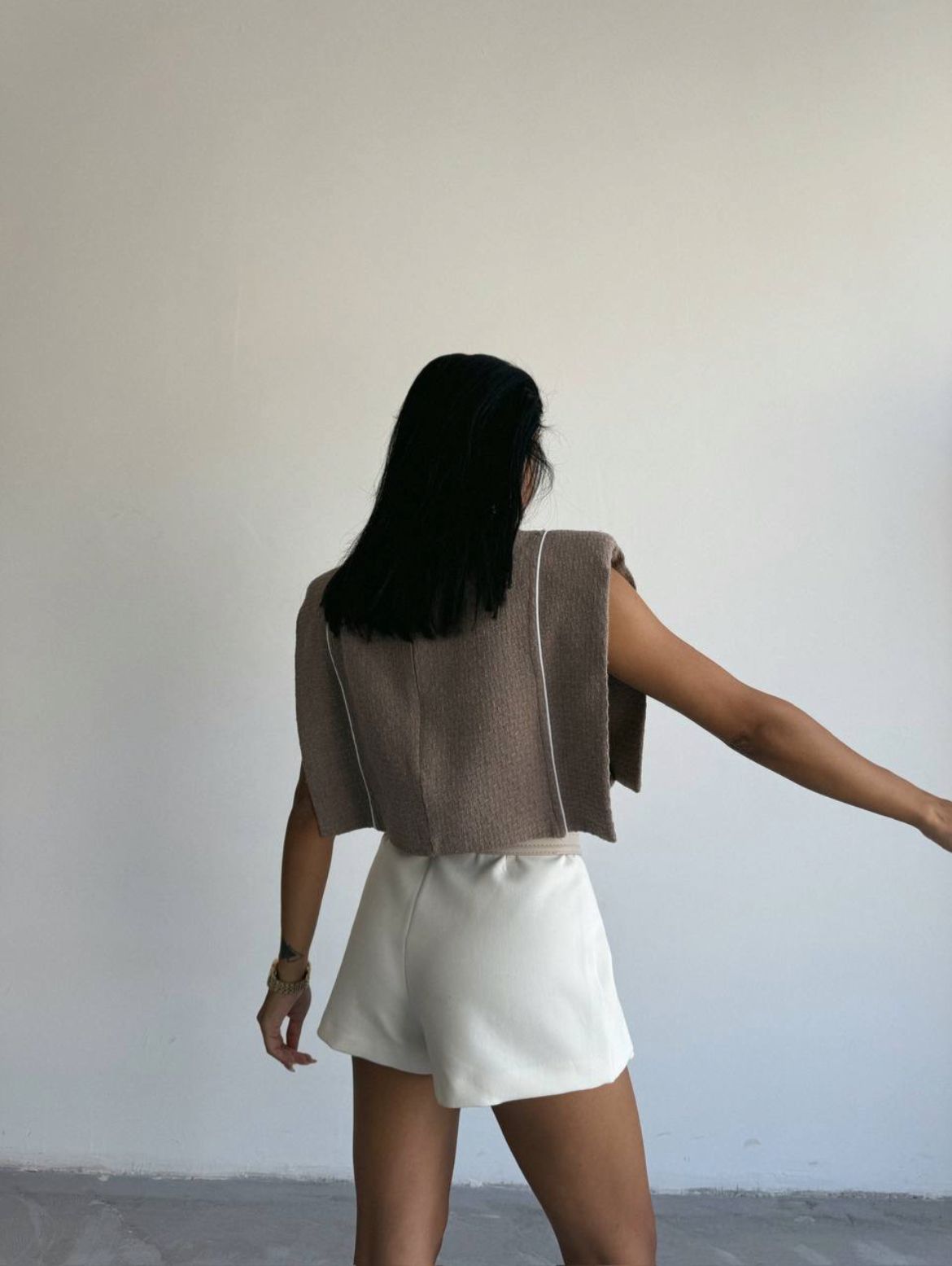 Bluse / Weste Beige