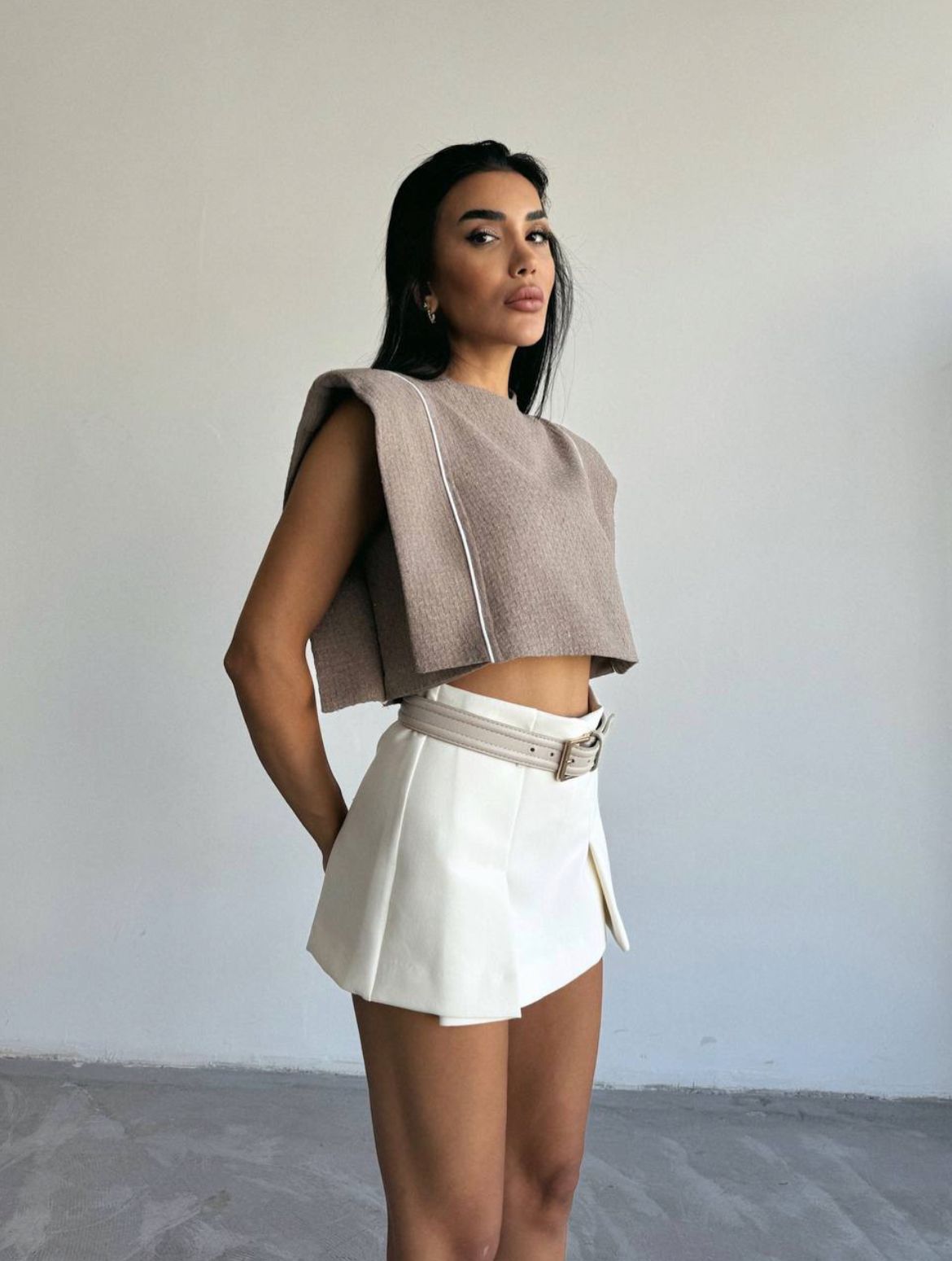Bluse / Weste Beige