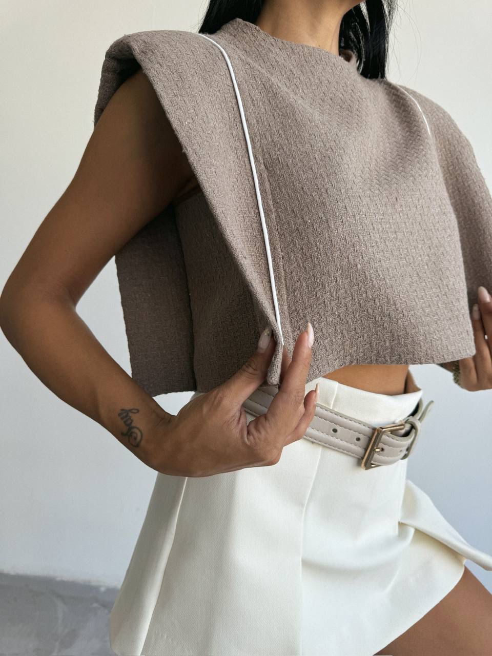 Bluse / Weste Beige