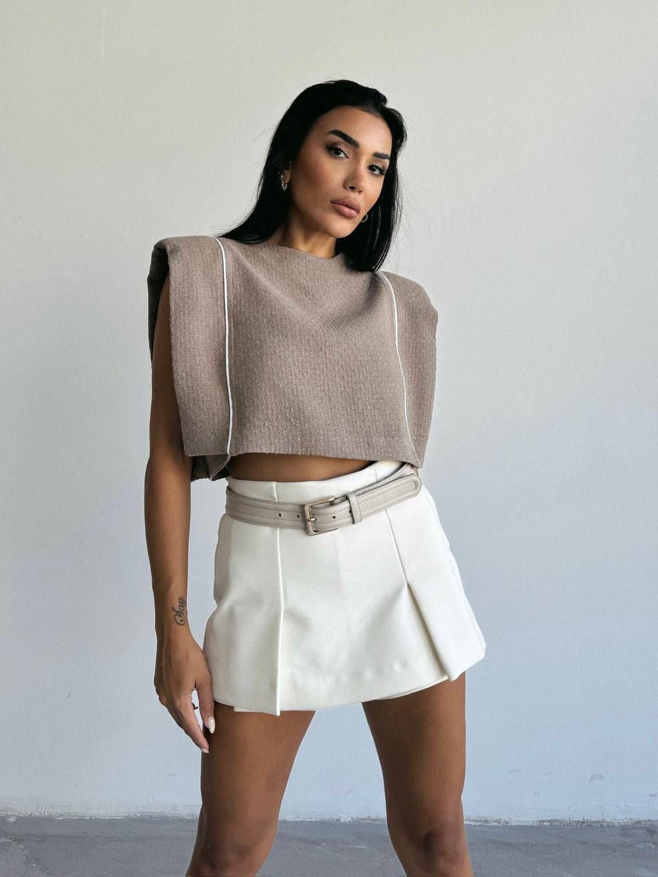 Bluse / Weste Beige