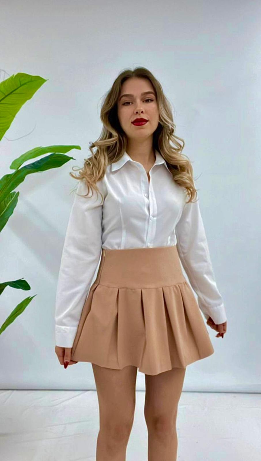 Rock Plissee Beige