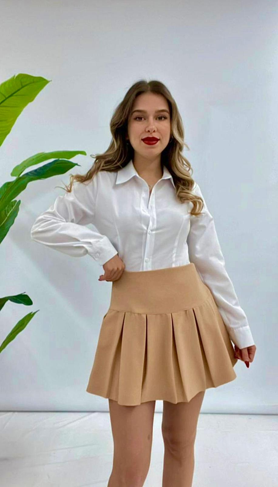 Rock Plissee Beige