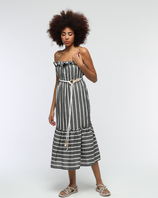 Kleid Marine Leinen