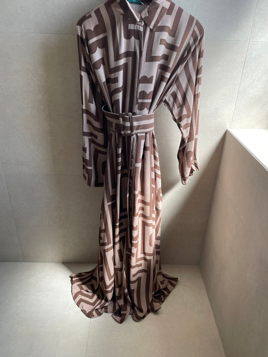 Maxikleid Fendiy Braun/Beige